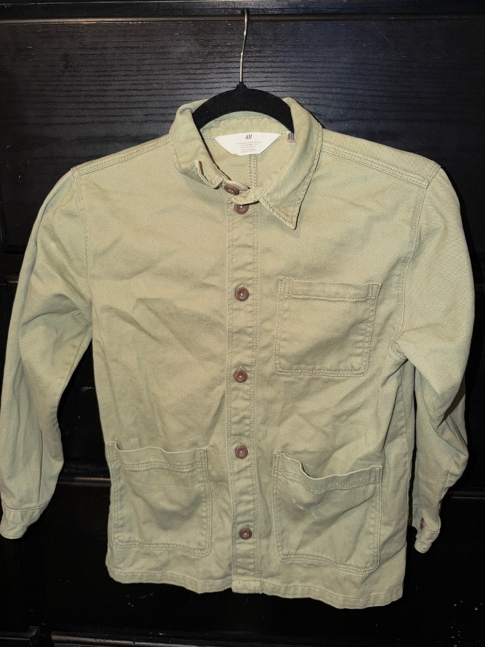 H&M Olive Green Kids Military-Style Field Jacket